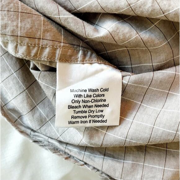 Joseph Abboud Brown Checkered Button-Down Mens Size XXL - Picture 3 of 6